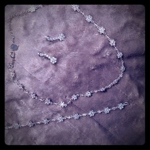 Necklace, bracelet, earring set.